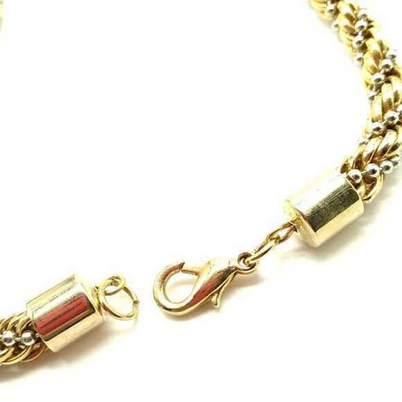1980s Vintage Gold Rope and Silver Ball Chain Chunky Statement Necklace - Picture 8 of 9